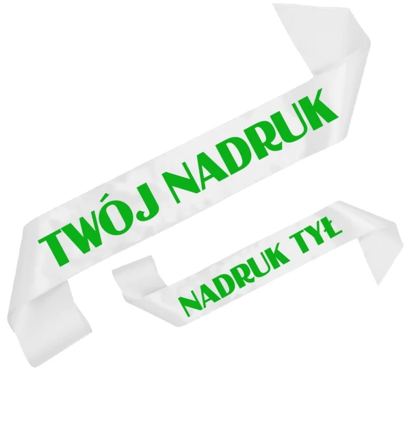 Szarfa biala z Twoim nadrukiem