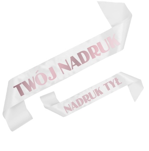 Szarfa biala z Twoim nadrukiem