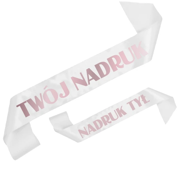 Szarfa biala z Twoim nadrukiem