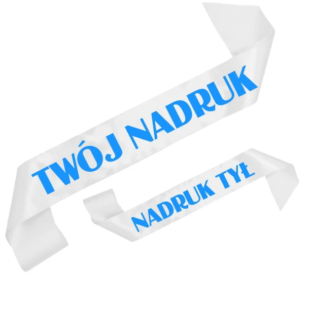 Szarfa biala z Twoim nadrukiem