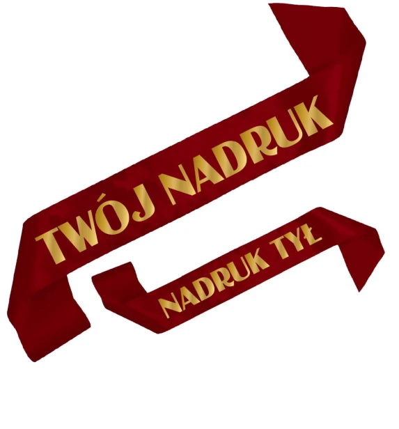 Szarfa bordowa z Twoim nadrukiem