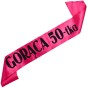 Gorąca 50-tka - czarna szarfa ze złotym nadrukiem
