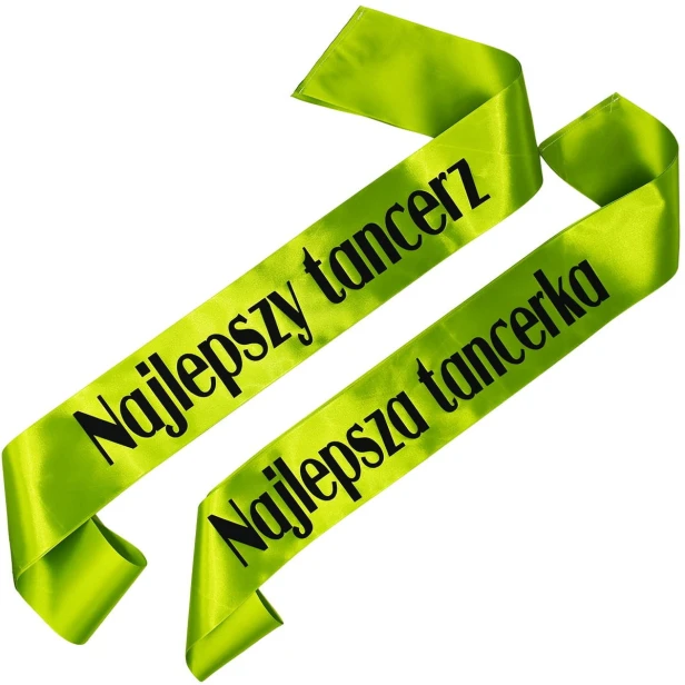 Szarfa Zestaw szarf Najlepszy Tancerz i Najlepsza Tancerka - zielone