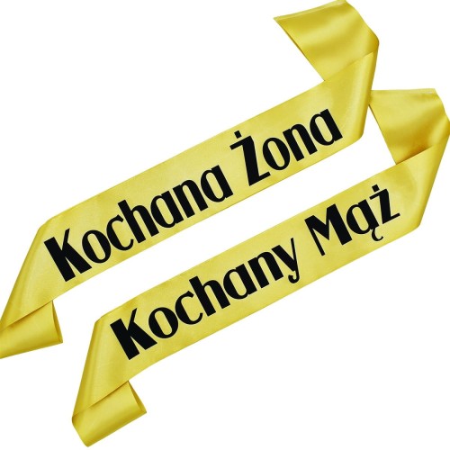 Szarfa rodzinna Zestaw szarf Zestaw zlotych szarf Kochana Zona i Kochany Maz