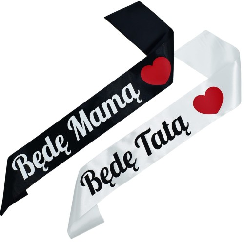 Szarfa rodzinna Zestaw szarf Zestaw Bede Mama i Bede Tata, z serduszkiem