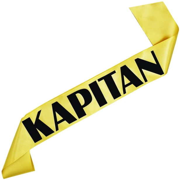 Szarfa zlota Kapitan - czarny nadruk