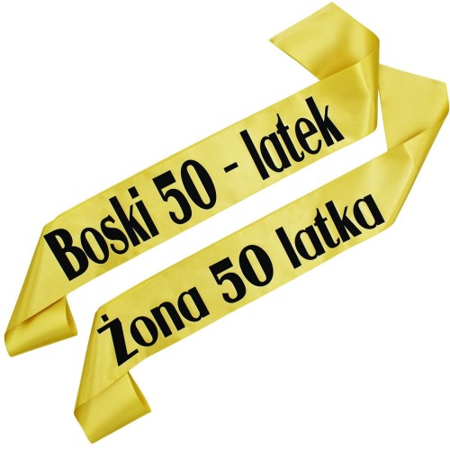 Szarfa na 50 urodziny Zestaw szarf - Boski 50-latek, Zona 50 latka