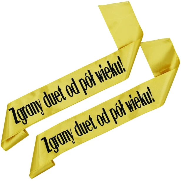 Szarfa na wieczor panienski Zestaw szarf Zestaw zlotych szarf Zgrany duet od pol wieku!