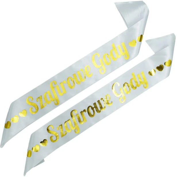 Szarfa na wieczor panienski Zestaw szarf na 45 lecie - Szafirowe Gody z serduszkami