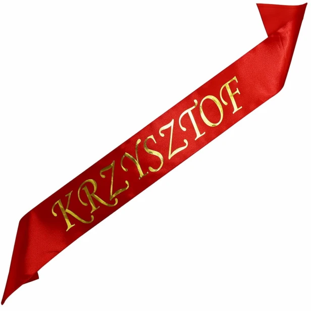 Szarfa na bierzmowanie Na Bierzmowanie z dowolnym imieniem i - zloty nadruk