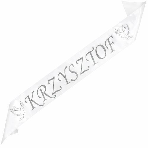 Szarfa na bierzmowanie Na Bierzmowanie z dowolnym imieniem - srebrny nadruk