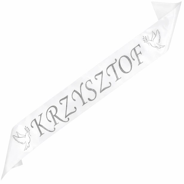 Szarfa na bierzmowanie Na Bierzmowanie z dowolnym imieniem - srebrny nadruk