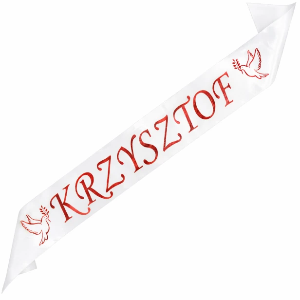 Szarfa na bierzmowanie Na Bierzmowanie z dowolnym imieniem z czerwonym
