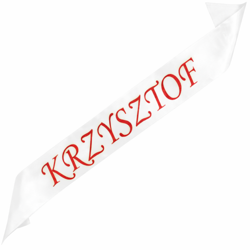 Szarfa na bierzmowanie Na Bierzmowanie z dowolnym imieniem i czerwony nadruk