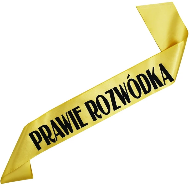 Szarfa rozwodowa Prawie Rozwodka - czarny nadruk