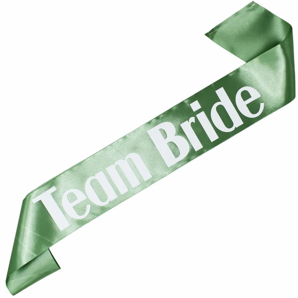 Szarfa na wieczor panienski Team Bride - szalwiowa - bialy nadruk
