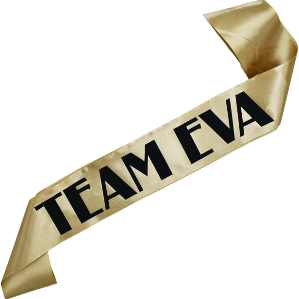 Szarfa starozlota Team z dowolnym imieniem - starozlota, czarny nadruk