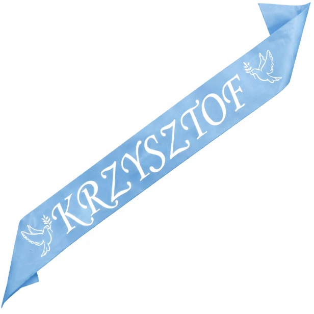 Szarfa na bierzmowanie Na Bierzmowanie z dowolnym imieniem - bialy nadruk