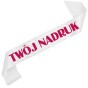 Szarfa z Twoim nadrukiem - biala szarfa z wybranym kolorem nadruku - ujecie 9
