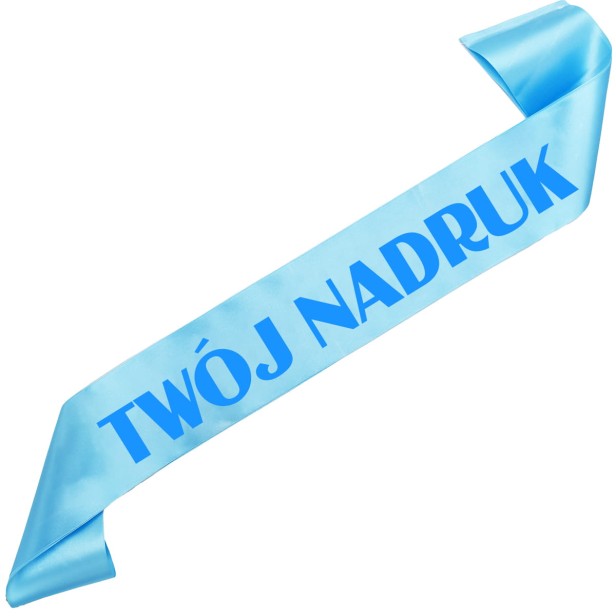 Szarfa z Twoim nadrukiem - turkusowa szarfa z wybranym kolorem nadruku - dodatkowe ujecie