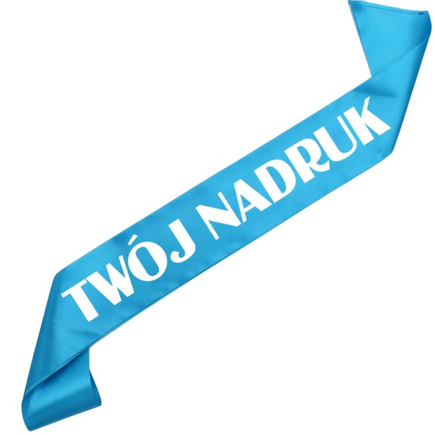 Szarfa z Twoim nadrukiem - turkusowa szarfa z wybranym kolorem nadruku