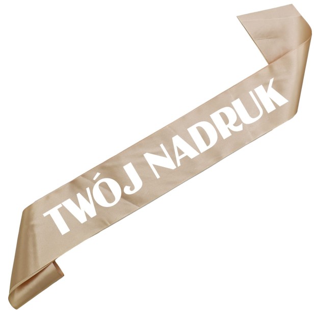 Szarfa z Twoim nadrukiem - jasno brzoskwiniowa szarfa z wybranym kolorem nadruku