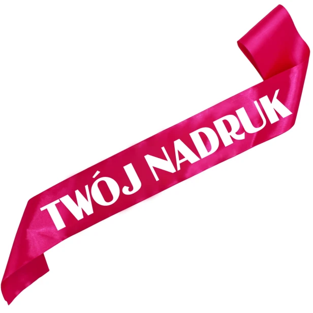 Szarfa z Twoim nadrukiem - fuksjowa szarfa z wybranym kolorem nadruku