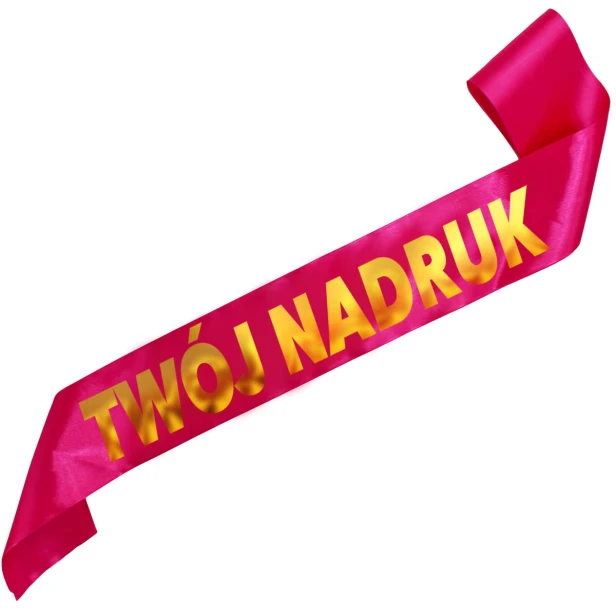 Szarfa z Twoim nadrukiem - fuksjowa szarfa z wybranym kolorem nadruku - dodatkowe ujecie
