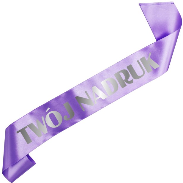 Szarfa z Twoim nadrukiem - fioletowa szarfa z wybranym kolorem nadruku - widok produktu