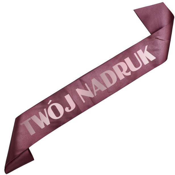 Szarfa z Twoim nadrukiem - ciemna rozowozlota - ujecie 5