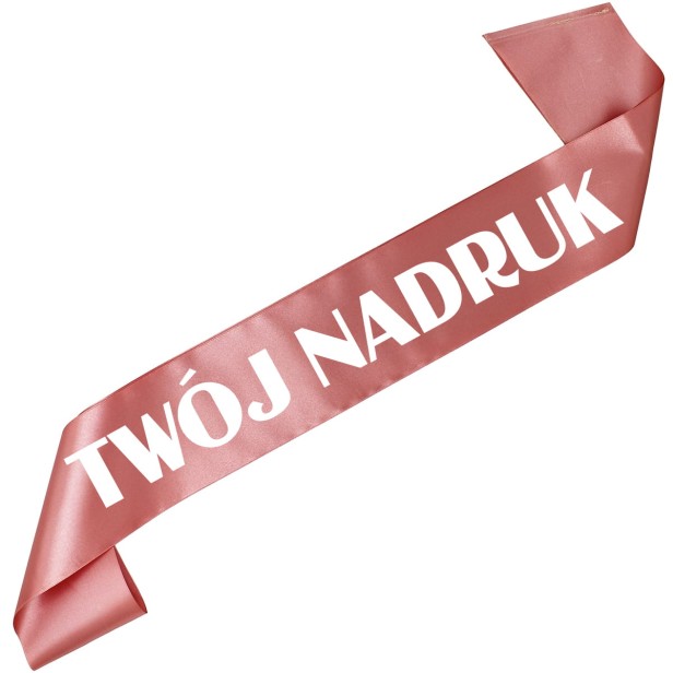 Szarfa z Twoim nadrukiem - rozowozlota szarfa z wybranym kolorem nadruku