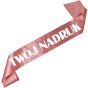 Szarfa z Twoim nadrukiem - rozowozlota szarfa z wybranym kolorem nadruku