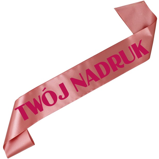 Szarfa z Twoim nadrukiem - rozowozlota szarfa z wybranym kolorem nadruku - ujecie 11
