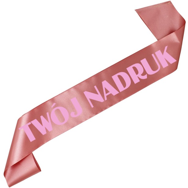 Szarfa z Twoim nadrukiem - rozowozlota szarfa z wybranym kolorem nadruku - widok produktu