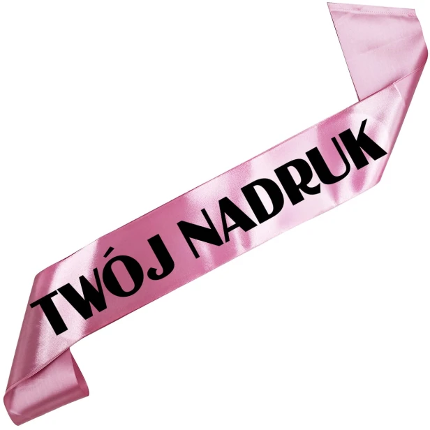 Szarfa z Twoim nadrukiem - jasna rozowozlota szarfa z wybranym kolorem nadruku - detal nadruku