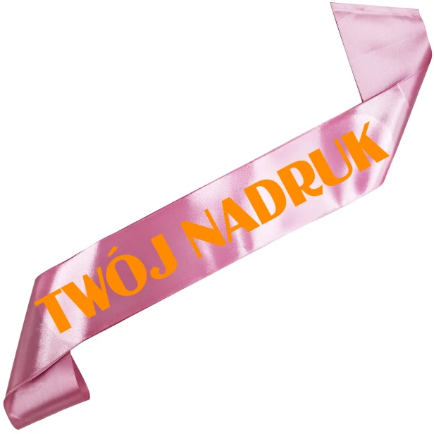 Szarfa z Twoim nadrukiem - jasna rozowozlota szarfa z wybranym kolorem nadruku - ujecie 7