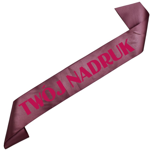Szarfa z Twoim nadrukiem - ciemna rozowozlota - ujecie 10