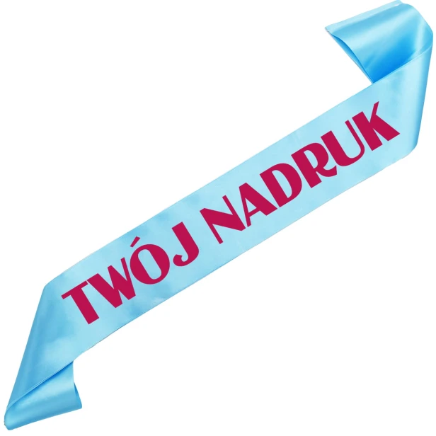 Szarfa z Twoim nadrukiem - blekitny szarfa z wybranym kolorem nadruku - ujecie 11