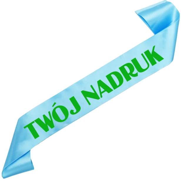 Szarfa z Twoim nadrukiem - blekitny szarfa z wybranym kolorem nadruku - ujecie 9