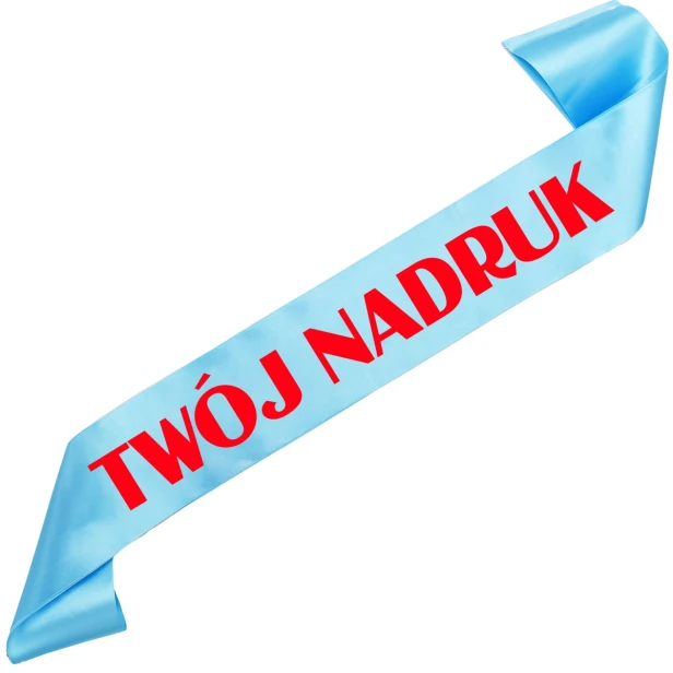 Szarfa z Twoim nadrukiem - blekitny szarfa z wybranym kolorem nadruku - dodatkowe ujecie