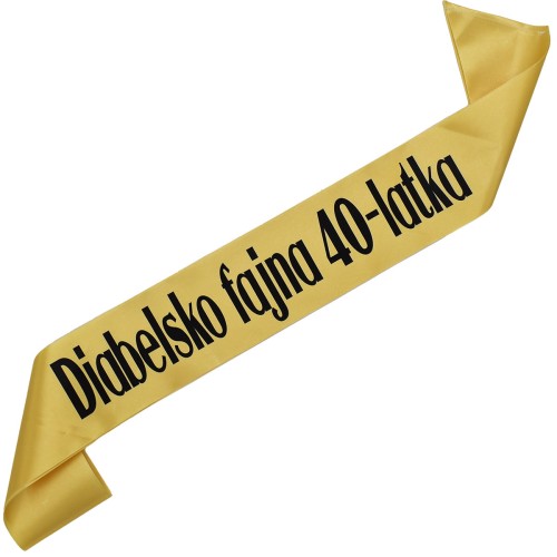 Szarfa „Diabelsko fajna 40-latka” – idealny dodatek na imprezę urodzinową