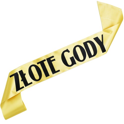 Szarfa „Złote Gody” – elegancki dodatek na wyjątkowy jubileusz