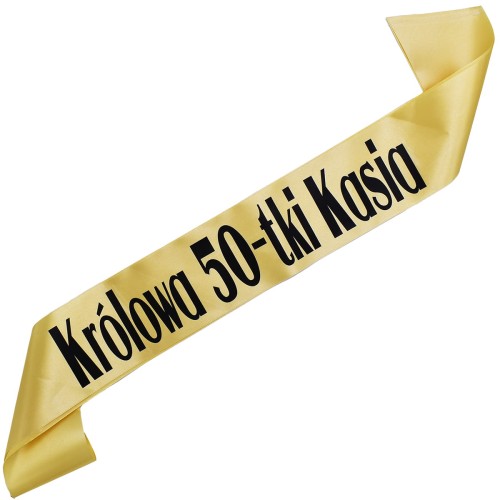 Szarfa „Królowa 50-tki” z imieniem – wyjątkowy dodatek dla prawdziwej królowej