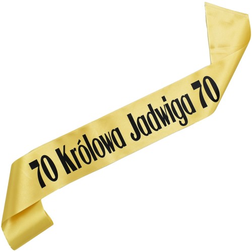 Szarfa „Królowa 70” z imieniem – elegancki dodatek na wyjątkowe urodziny