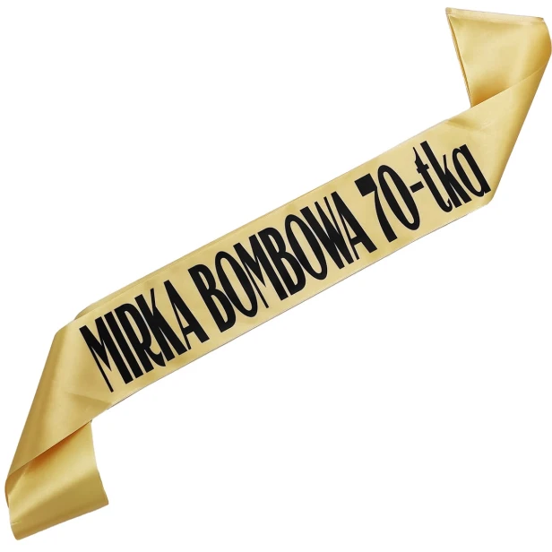 Szarfa Bombowa 70-tka z imieniem - zabawny i efektowny dodatek na jubileusz