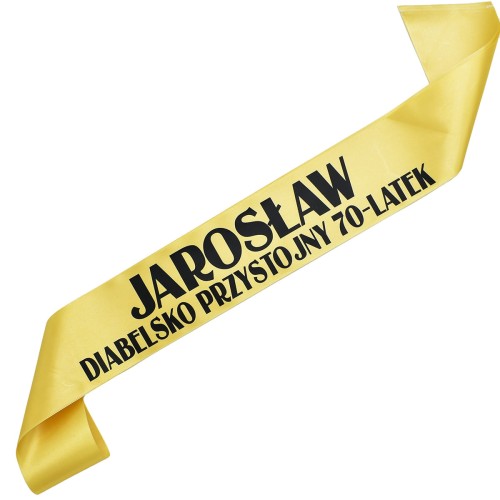 Szarfa „Diabelsko przystojny 70-latek” – odważny i stylowy akcent na jubileusz