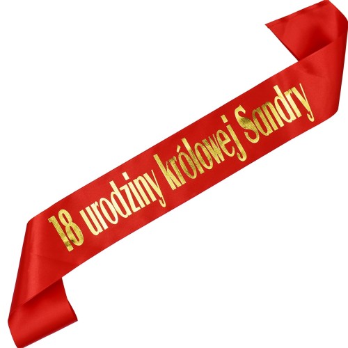 Szarfa „18 urodziny królowej + dowolne imię” – wyjątkowy akcent dla solenizantki
