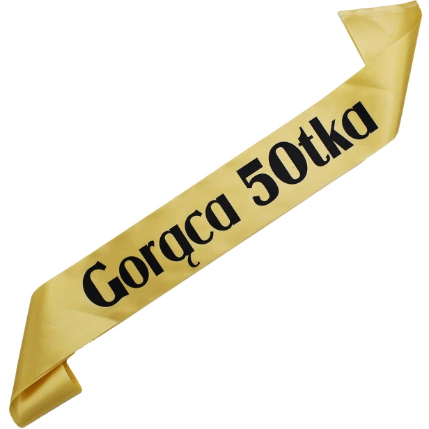 Szarfa Gorąca 50-tka złota z czarnym nadrukiem