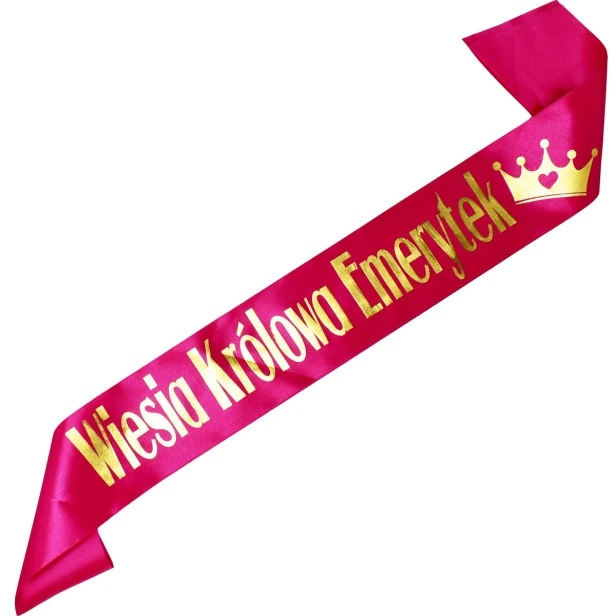 Szarfa Królowa Emerytek z imieniem – personalizowana