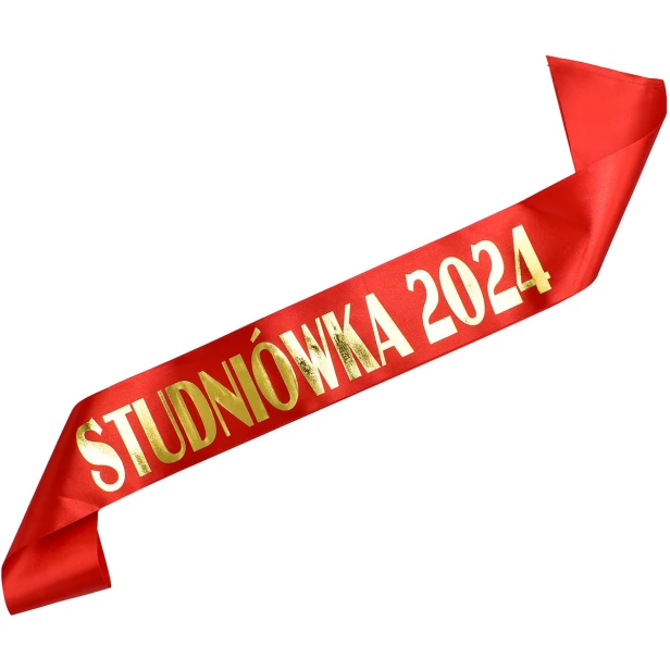 Szarfa Studniowka czerwona ze zlotym nadrukiem